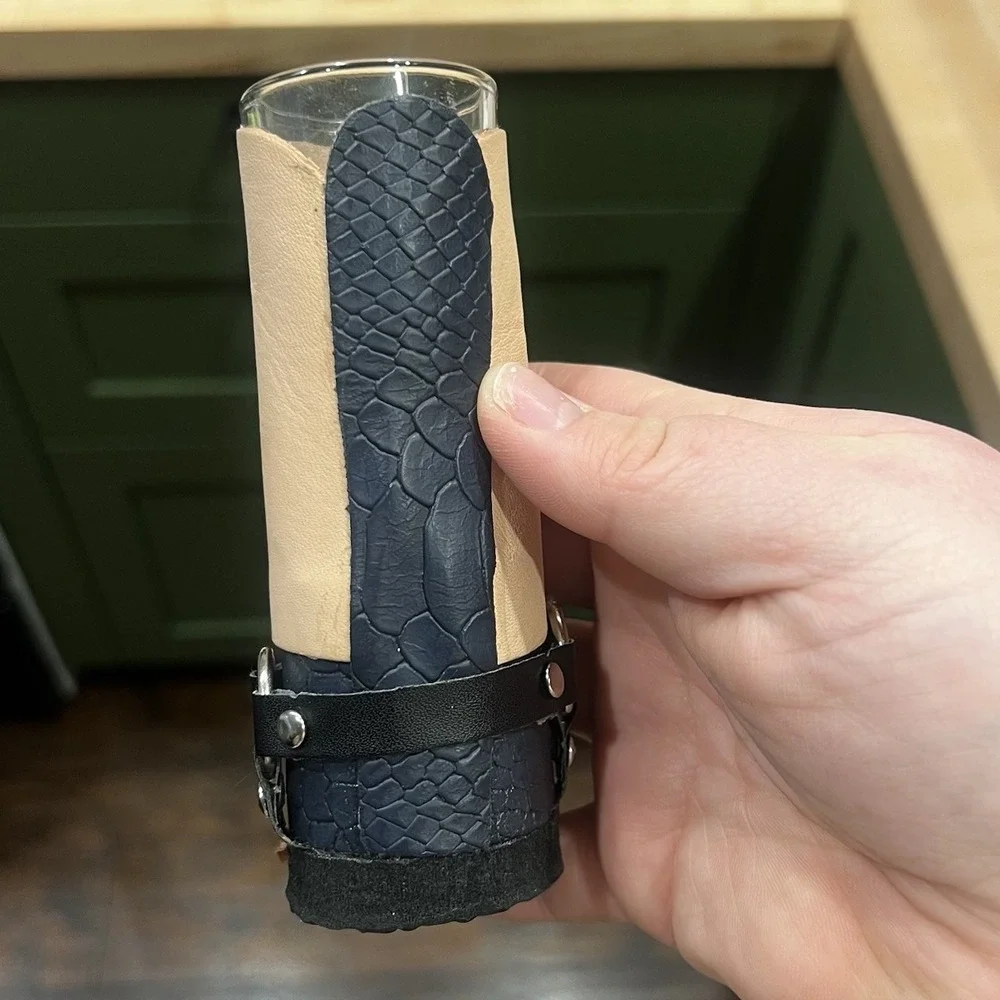 Unique Leather Boot Shot Glasses, Set Of 2, San‎ Antonio, Texas - Made In Mexico